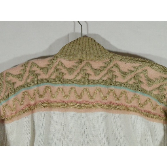 Vtg Bonnie Boerer Sweater Aztec Southwest Button Shoulder Sz Medium - Picture 6 of 12